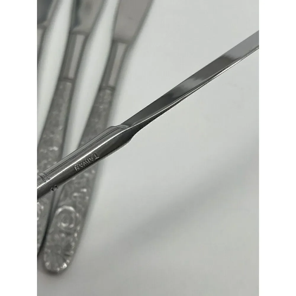 Stanley Roberts SRB180 Dinner Knife 8 1/2” Floral Stainless Taiwan Set Of 4